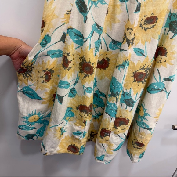 Free People Altura Floral Printed Mini Dress Pale Sunflower Combo Size - Picture 9 of 12